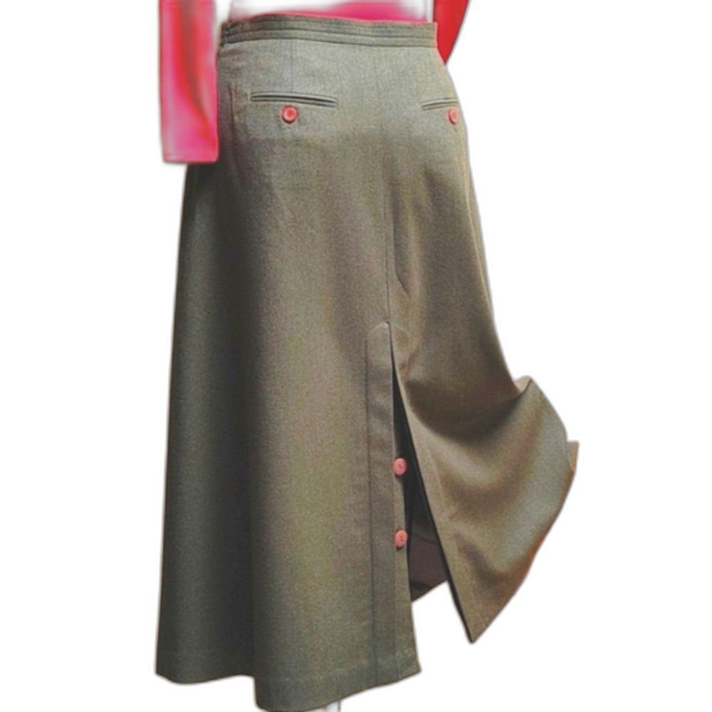 Vintage Talbots Long Green Italian Wool Riding Skirt 6